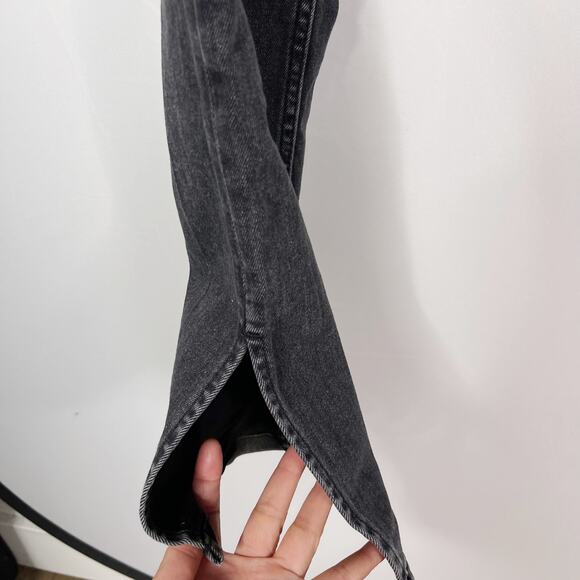 Zara Womens 8 Split Hem High Rise Skinny Jeans Washed Black Cotton Stretch Gray - Picture 5 of 12